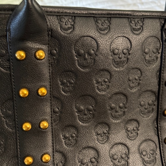 Betsey Johnson Black Tote with Gold Studs - Picture 6 of 6